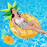 IWTBNOA Aufblasbar Ananas Luftmatratze, Aufblasbarer Schwimmsessel mit Rückenlehne, Loungesessel Luftmatratze, Schwimmring Wasserspielzeug, Wasser Strand Party Spielzeug für Erwachsene Kinder