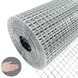 YAGJIA Wühlmausgitter 50cm x 10m, Volierendraht 6.3mm x 6.3mm, Maschendraht Drahtgitter Feinmaschig verzinkt, Metallgitter als Hasendraht Kaninchendraht Hühnerdraht, 0,6mm