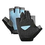 YYLUOYANG Fitness Handschuhe Gymnastikhandschuhe, rutschfeste Halbfinger-Fahrradhandschuhe, Yoga, Bodybuilding, Training, Sport Fitness Handschuhe Herren(Light Blue,L(Width 7.5-8.5cm))