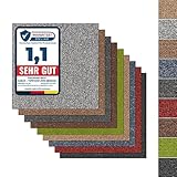 casa pura Design Teppichfliesen Moskau 50x50 cm selbstliegend - 1 m² Set - strapazierfähiger Teppich Bodenbelag mit hochwertigem Schlingenflor - antistatisch mit Bitumen Rücken (Beige, 4 Stück)