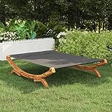 Festnight Hängematte Sonnenliege Holz Gartenliege Schwebeliege 2 Personen Liegeinsel Outdoor Terrassenliege Saunaliege Holz 165x188,5x46 cm Fichte Massivholz Anthrazit