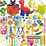 Yetech 55 Stück Fidget Sensory Toy,Dinosaurier Fidget Pack für Kinder Erwachsene,Zappeln Sensorisches Spielzeug Set,Autismus ADHS Anti Stress Zappelspielzeug Geburtstag Geschenk