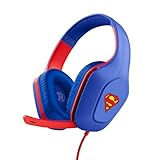 GXTrust 415SM Zirox Superman Lizenziert Gaming Headset für PC Xbox PS4 PS5 Switch Mobile, 50mm Treiber, 1.2m Kabel, 3,5mm Audioanschluss, Leichte Over-Ear Kopfhörer mit Kabel, Blau/Rot