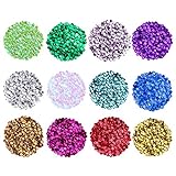 Naler Pailletten zum Nähen, Set mit 12 Farben, Pailletten, für DIY, Basteln, Handwerk, Dekoration, Kleidung, Hochzeit, 6 mm, 6000 Stück