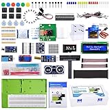 GeeekPi Ultimate Starter Kit for Raspberry Pi 5 4B 3B+ 400, Python C Java Scratch Code, with 100-Page Tutorial, 16 Projects, 68 Items, ABS Breadboard Holder, Camera Module, Sound Sensor (No Pi Board)