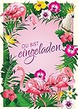 Edition Colibri 10-er Set FLAMINGO-PARTY Einladungskarten zum Kindergeburtstag oder Hawaii-Aloha/Sommer- / Garten-Party (11143)