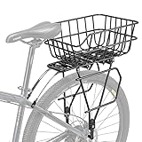 CXWXC Fahrrad Gepäckträger mit Hinten Abnehmbarer Fahrradkorb und Reflektor für 26-29 Zoll Reifen Fahrradgepäckträgerhinten für Mountainbike Rennräder bis 27KG