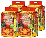 Floragard Aktiv-Tomaten- und Gemüseerde 4x20 L • hochwertige Spezialerde • mit 6-Monate-Langzeitdünger • für Tomaten, Chili, Zucchini, Gurken und anderes Gemüse • 80 L