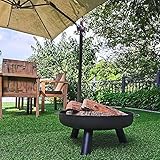 JFNHUTL BBQ-Grill, Feuerstelle aus Metall für den Außenbereich mit Griffen, Feuerschale für den Außenbereich, Heizschale für Gartenterrasse, Heizbecken zum Verbrennen von Holz un