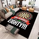 CPARTS Sportteppich Dartbrett Bedruckter Teppich Spielzimmer Wohnzimmer Schlafzimmer Rutschfester Teppich Türmatte Geburtstagsgeschenk 140X200Cm