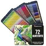 Zenacolor Buntstifte Set 72 Professionelles Buntstifte - Bleistifte für Malbücher - Stifte Set für Zeichnen