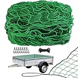 LINSOCLE Anhängernetz 2 x 3 m, Ladungssicherungsnetz, Sicherungsnetz Transporter, Netz für Anhänger, Stabil und Flexibel, Grün Masche 4,5 x 4,5 cm