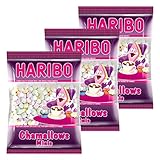 Haribo Chamallows Minis, 3er Set, Schaumzucker, Marshmallows, Mausespeck, 3 Beutel zu je 200 g