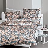 Janine Design Interlock Feinjersey Bettwäsche Carmen 53092-02 mineralblau Kastanie 1 Bettbezug 135 x 200 cm + 1 Kissenbezug 80 x 80 cm