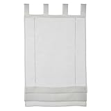 GARDINIA Raffrollo, Transparenter Voile-Stoff, Schlaufen, Weiß, 90 x 140 cm