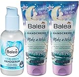 Balea 3er-Set Handpflege: Handserum HYALURON pflegt Hände intensiv mit Anti-Aging-Wirkstoff-Komplex & Panthenol, 75 ml + Handcreme MAKE A WISH magischer Duft & Extra-Feuchtigkeit, 2 x 100 ml (275 ml)