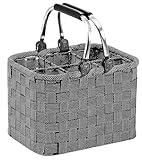 Kobolo Flaschenträger Flaschenkorb -Nylongeflecht- für 6 Flaschen - Black White