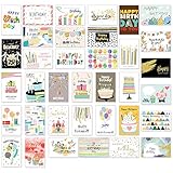 36 Geburtstagskarten set mit umschlag, Geburtstagskarte Grusskarte Glückwunschkarte geburtstagskarten für kinder, 36 Designs Premium Grusskarte zum Geburtstag Klappkarten mit Briefumschlag