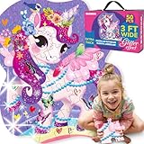 QUOKKA Riesige Bodenpuzzle ab 3 4 5 – 60x90 cm, 48-teilige Puzzle Spiele ab 2 3 4 Jahren – Große Spielzeug ab 3 4 Jahre – XXL Einhorn Geschenk für Jungen und Mädchen 5 6