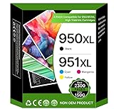 950XL 951XL Druckerpatronen Multipack Kompatible für HP 950 951 Patronen für HP Officejet Pro 8620 8600 8610 8615 8100 8616 276dw 8625 8630 8640 8660 251dw (Schwarz Cyan Magenta Gelb, 4er-Pack)
