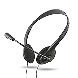 Trust Primo Chat Kopfhörer mit Kabel 3.5 mm, Einstellbares Mikrofon, Leichtes Design, Y-Adapter, 1,8 m Kabel mit Lautstärkeregler, Kabelgebundenes PC Headset für Mac Office Skype Teams, Schwarz