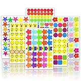 4980 Stück Sticker Set (60 Blatt),Sternaufkleber und lächelndes Gesicht Aufkleber für Kinder,Stickers Belohnungsaufkleber für Kinder,Lehrer und Eltern,Handgefertigte Scrapbook Dekoration