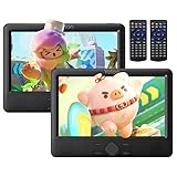 YOTON 10,5' Dual-Screen Tragbarer DVD-Player für Auto, Kinder-Entertainment, USB/SD-kompatibel, mit Kopfstützenhalterung, 4-6h Akku, Set mit 2 unabhängigen Bildschirmen