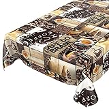 Wachstuchtischdecke abwaschbar Garten Tischdecke Wachstuch Rund Oval Eckig Indoor Outdoor Kaffee Braun 100x140cm