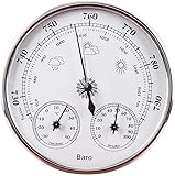 ADovz Barometer Traditionelle Wetterstation, analoge Wetterstation, 5-Zoll-Barometer, mit Temperatur und Luftfeuchtigkeit