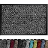 comflor Hochwertige Fußmatte Grau-Schwarz 90x150 groß für Innen & Außen - Schmutzfangmatte rutschfest, waschbar & wetterfest - Fussmatte für Eingangsbereich & Aussenbereich - Läufer Flur dünn