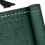 Froadp 10m Grün Balkonumspannungen HDPE Balkon Sichtschutz Zaunblende Schattiernetz Balkonverkleidung Sonnenschutz Tennisblende Netz Windschutz Gewebe mit Kabelbinder(Höhe 150cm)
