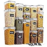 Vtopmart Vorratsdosen mit Deckel Luftdicht, Set mit 11 Vorratsbehälter, BPA-frei, Küchen Aufbewahrungsboxen für Mehl, Zucker, Körner, Mit Schreibstift und Etikett