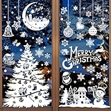 Weihnachtsdeko Fenster Fensterbilder Weihnachten Groß Selbstklebend, 202 Winter Fensteraufkleber Weihnachten Weihnachts Fensterbild Fensterdeko, Weihnachtsfenster Bilder Fenstersticker Weihnachten
