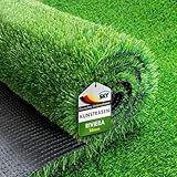 KARAT Sky Kunstrasen Outdoor Rasenteppich Meterware - Grasteppich - Rollrasen - Kunststoffrasen - Rasen für Balkon & Garten Rasen Teppichboden für Außen nach Maß 14mm Höhe, Riviera 100x100 cm