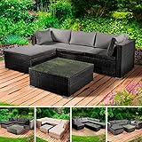 BRAST® Gartenmöbel Lounge Set | 4-12 Personen viele Modelle & Farben | inkl. extra Dicke Kissen | TÜV geprüft | Outdoor Loungemöbel Sitzgruppe Essgruppe Garnitur | Royal Schwarz