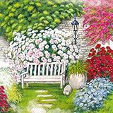 IHR Serviette Gartentraum, 33x33 cm, 3-lagig, 20 Stück, Frühlingsdeko, Tischdekoration, Gartenparty