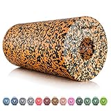 BODYMATE Faszienrolle Standard Mittel-Hart mit Gratis E-Book - Black/Orange Tiger-Orange 30x15cm