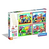 Clementoni - 4 in 1 Puzzle Supercolor, für Kinder ab 3 Jahren, verschiedene Teile Illustrationen verschiedener Arbeiten, Geschenkidee, Made in Italy, 21741