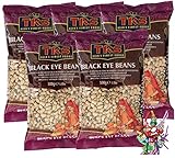 5er Pack - TRS [ 5x 500g ] Schwarzaugige Bohnen | BLACK EYE BEANS | Schwarzaugenbohnen | Augenbohne + ein kleiner Glücksanhänger gratis