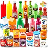 JOYIN 30 Stück Kinder Kunststoff Spielen Lebensmittel Spielzeug Grocery Dosen, Pretend Play Küche Zubehör, gefälschte Lebensmittel Kinder Geschenke & Indoor-Spielzeug