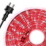 Nipach GmbH 10m LED Lichterschlauch Lichtschlauch Lichterkette Energiespar XMAS (Rot)