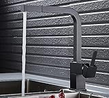 Schwarze quadratische ausziehbare Küchenarmatur, Messingkonstruktion, modernes Design, langlebige und stilvolle Spültischarmatur für Zuhause, Restaurant und Bar