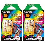 Fuji Instax Mini Rainbow Colors Sofortbildfilm für Fujifilm Instax Mini Kamera, 20 Stück