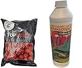 Generisch Top Secret Waller Knaller Blut Leber 30 mm 1 KG + 500 ml Waller Amino - Dope Waller Spezial der Köder für das Angeln auf Waller/Wels