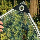 Strapazierfähige PVC-Plane, 2,5 m x 4,6 m, wasserdicht, transparent, mit verstärkten Ösen, Outdoor-Camping und Schutzplane (0,35 mm/500 g/m²)