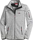 STUBAI Strickfleece-Jacke für Herren, Strickjacke mit Fleece Innenseite, Stehkragen & Reißverschluss, Outdoorjacke, Grau-mele, Gr. M
