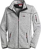 STUBAI Strickfleece-Jacke für Herren, Strickjacke mit Fleece Innenseite, Stehkragen & Reißverschluss, Outdoorjacke, Grau-mele, Gr. 3XL