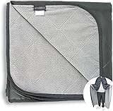 ACUSHLA wasserdichte Fleece-Decke, Campingdecke für kaltes Wetter, Outdoor, Strand, Picknick, Stadion, Fußball, Auto, isoliert, Winddicht, sandfest und maschinenwaschbar, 145x 200 cm, Grau