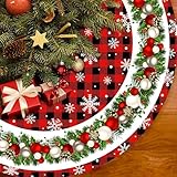 Weihnachtsbaum Decke Rock, 120cm/ 47zoll Weihnachtsbaumdecke Rund Tannenbaum Unterlage Rund Christbaumdecke Christbaumständer Teppich Baumdecke für Weihnachtsdeko Urlaub Party Deko (Glocke)