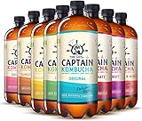 Gutsy Captain Kombucha - Bio Kombucha Tee, Lebendige Kulturen, Keine Konservanten, Unpasteurisiert, Roh und Vegan - 8 x 1000ml (MixBox)